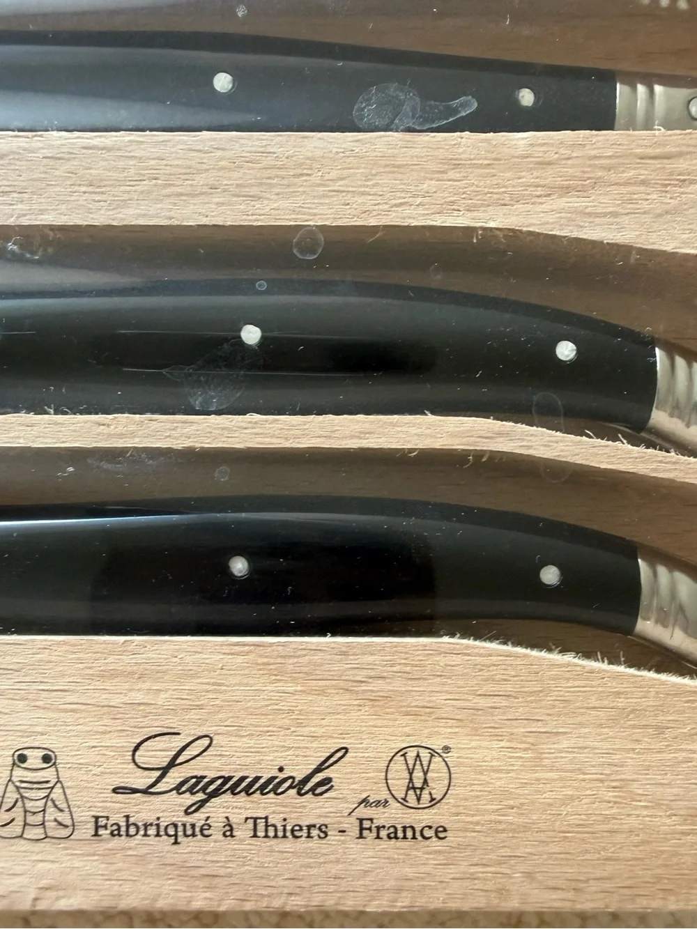 André Verdier Laguiole Debutant 3 Piece Cheese Set Black - BRAND NEW